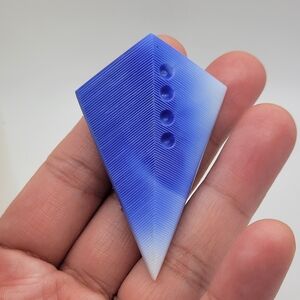 Vintage Czechoslovakian Geometric Bar Brooch Pin Ombre Blue